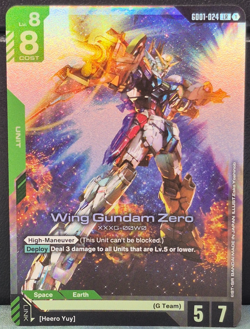 Wing Gundam Zero GD01-024 LR Foil Newtype Rising Card Game XXXG-00W0 Near Mint - Image 1