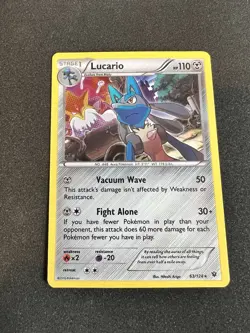 Lucario 63/124 XY Fates Collide 2016 Cosmos Holo Rare Pokemon TCG Card - NM - Image 1