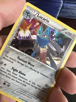 Lucario 63/124 XY Fates Collide 2016 Cosmos Holo Rare Pokemon TCG Card - NM - Image 2