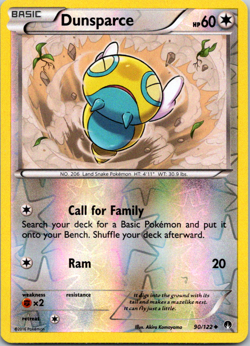 Dunsparce 90/122 XY BREAKPoint Uncommon Reverse Holo Pokemon Card Near Mint - Image 1