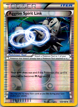 Pokemon Card - XY Primal Clash 123/160 - AGGRON SPIRIT LINK (REVERSE Holo) -NM/M - Image 1
