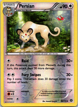 Persian 89/114 Reverse Holo Steam Siege XY Pokemon TCG Card Near Mint - Image 1