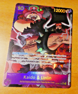 ONE PIECE ENGLISH CARD HOLO GAME CARTE Kaido & Linlin OP08-119 SEC EN MINT - Image 1