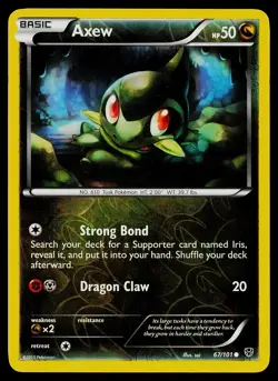 Pokemon Card Plasma Blast Axew 67/101 Reverse Holo - Image 1