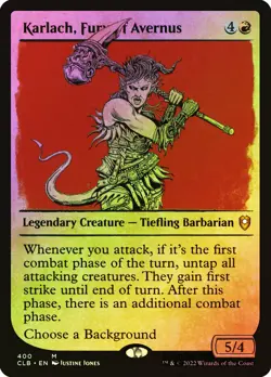 MTG FOIL Karlach, Fury of Avernus Showcase - Commander Legends: Battle for - Image 1