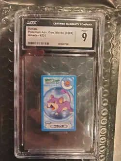 cgc 9 - rattata pokemon amada menko #220 adv. gen. 2004 - pop 1, top pop - Image 1