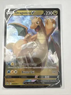 Dragonite V Pokemon GO TCG Full Art Holo Ultra Rare 049/078 - Image 1