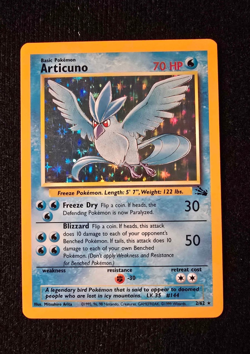 Pokemon TCG Articuno Fossil 2/62 Holo 1999-2000 Wizards Base Set Copyright Holo - Image 1