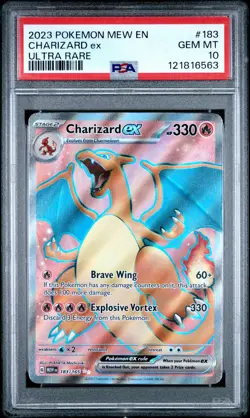 2023 POKEMON MEW EN-151 ULTRA RARE #183 CHARIZARD EX PSA 10 - Image 1