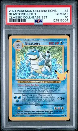 2021 POKEMON CELEBRATIONS CLASSIC COLLECTION #2 BLASTOISE-HOLO PSA 10 - Image 1