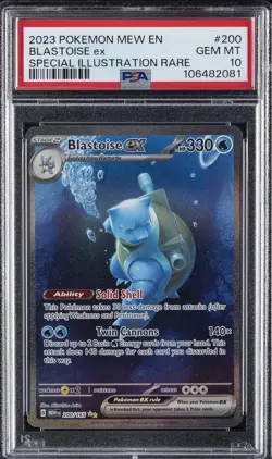 2023 POKEMON MEW EN-151 SPECIAL ILLUSTRATION RARE #200 BLASTOISE EX PSA 10 - Image 1