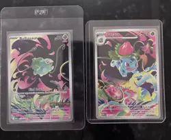Pokemon Mega Evolution Stamped Promo IR Bulbasaur And Ivysaur Illustration Rare - Image 1
