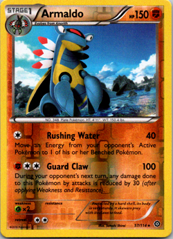 Armaldo - 57/114 - Rare - Reverse Holo - Near Mint - XY Steam Siege Pokemon TCG - Image 1