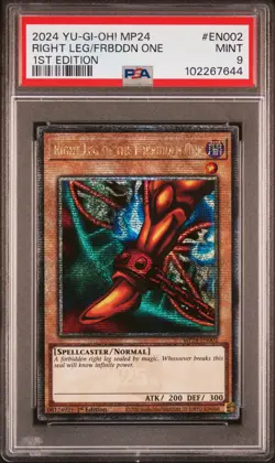 2024 YU-GI-OH! MP24 1ST EDITION #EN002 RIGHT LEG OF THE FORBIDDEN ONE PSA 9 - Image 1
