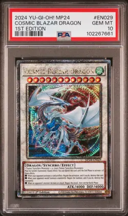 2024 YU-GI-OH! MP24-25TH ANV TIN: DUELING MIRRORS COSMIC BLAZAR DRAGON PSA 10 - Image 1