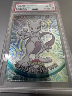 2000 Topps Pokemon Chrome Mewtwo Pokemon TV Card #150 PSA GEM-MT 10 - Image 2