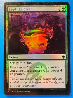MTG 1x FOIL Feed the Clan # 132 Khans of Tarkir Pauper Magic the Gathering x1 LP - Image 1