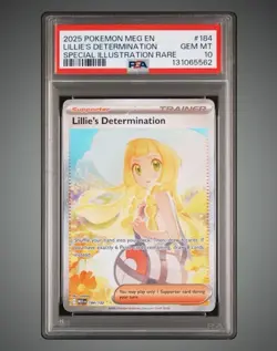 2025 POKEMON MEG EN SPECIAL ILLUSTRATION RARE #184 LILLIE'S DETERMINATION PSA 10 - Image 1