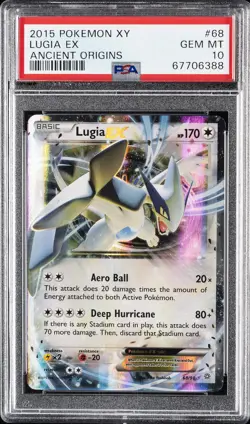 2015 POKEMON XY ANCIENT ORIGINS #68 LUGIA EX PSA 10 - Image 1