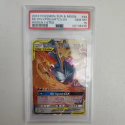 2019 Pokemon Sun & Moon Moltres Zapdos Articuno GX Hidden Fates 44/68 PSA 10 - Image 1