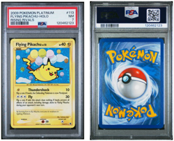 PSA NM 7 2009 POKEMON TCG PLATINUM RISING RIVALS #113 FLYING PIKACHU-HOLO - Image 1