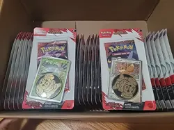 Lot of 43 Pokemon Destined Rivals Checklane Blister Pack Eevee and Zarude Promos - Image 1