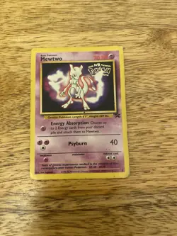 Mewtwo Non Holo Wotc Black Star Promo Pokemon Card No.3 WB Gold Stamp - Image 1