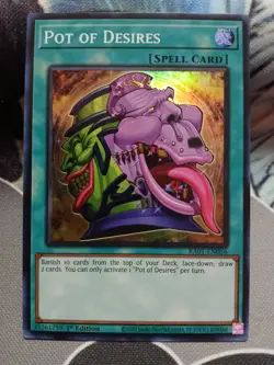 Yugioh Pot of Desires Super Rare RA01-EN056 1st Edition Near Mint - Image 1