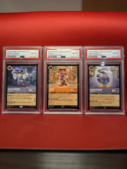 Disney Lorcana Three Musketeers Promo cards Mickey, Goofy and Donald PSA 10 - Image 1