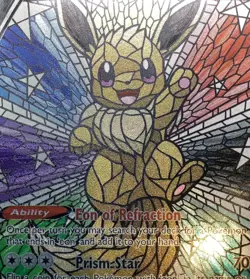 CUSTOM MADE Eevee Shiny/ Holo Pokemon Card Full/ Alt Art Stained Glass NM 1 - Image 2