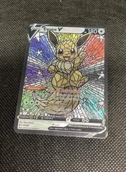CUSTOM MADE Eevee Shiny/ Holo Pokemon Card Full/ Alt Art Stained Glass NM 1 - Image 5