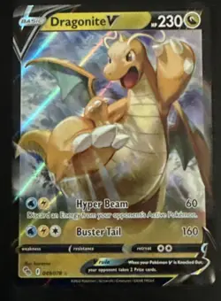 Pokemon TCG Dragonite V Pokemon Go 49/78 Full Art Ultra Holo Rare Card NM 2022 - Image 1