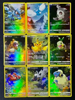 Pokemon TCG Crown Zenith Galarian Gallery 9 Card Art Set - Pikachu, etc. - NM - Image 1
