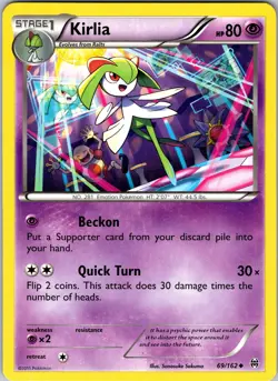 Pokemon TCG Kirlia XY BREAKthrough 69/162 Regular Uncommon Card NM - Image 1