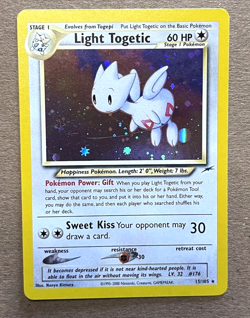 Vintage LIGHT TOGETIC Pokemon Card Holo Neo Destiny 2000 15/105 HOLO - Image 1