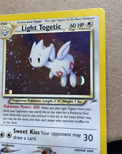 Vintage LIGHT TOGETIC Pokemon Card Holo Neo Destiny 2000 15/105 HOLO - Image 4
