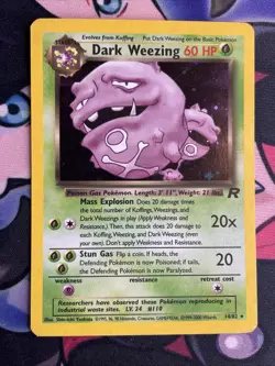 Dark Weezing Team Rocket Holo Rare Pokemon Card 14/82 (LP) - Image 1