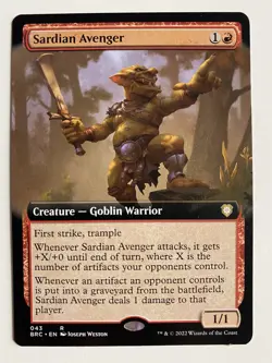 Sardian Avenger *Non-Foil* EXT ART Brothers’ War MTG NM/MT BRO Combined Shipping - Image 1