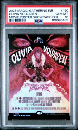 2025 MTG INNISTRAD REMASTERED MOVIE POSTER SC-FOIL #490 OLIVIA VOLDAREN PSA 10 - Image 1
