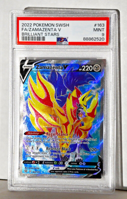 2022 Pokemon Zamazenta V 163/172 Brilliant Stars FA Full Art PSA 9 (/10) MINT - Image 1