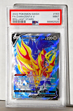 2022 Pokemon Zamazenta V 163/172 Brilliant Stars FA Full Art PSA 9 (/10) MINT - Image 3