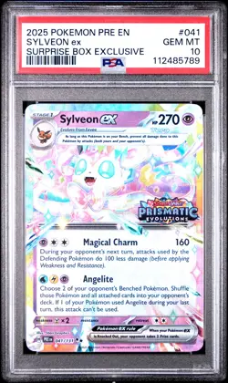 2025 POKEMON PRE EN-PRISMATIC EVOLUTIONS #041 SYLVEON EX PSA 10 - Image 1