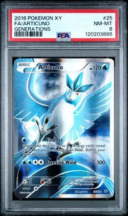 2016 POKEMON XY GENERATIONS #25 FULL ART/ARTICUNO PSA 8 - Image 1