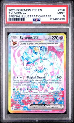 2025 POKEMON PRE EN-PRISMATIC EVOLUTIONS #156 SYLVEON EX PSA 9 - Image 1