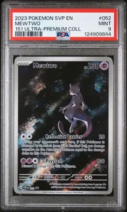 2023 POKEMON SVP EN-SV BLACK STAR PROMO 151 ULTRA-PREMIUM COLL #052 MEWTWO PSA 9 - Image 1