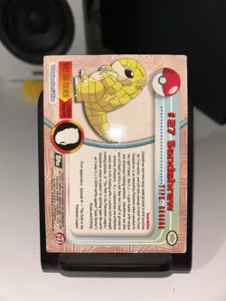 1999 Pokemon Topps #27 Sandshrew TV Animation Edition Holo Foil Series 1 - Image 2