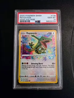 2020 Pokemon SWSH Vivid Voltage #138 Rayquaza Amazing Rare PSA 10 Gem Mint - Image 1