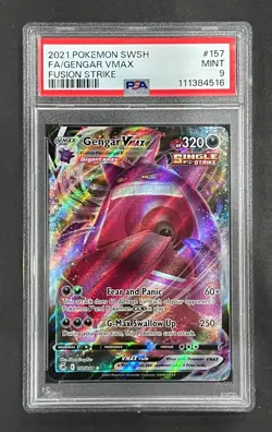 2021 Pokemon Sword & Shield Full Art Gengar VMAX Fusion Strike #157/264 PSA 9 - Image 1
