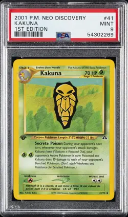 2001 POKEMON NEO DISCOVERY 1ST EDITION #41 KAKUNA PSA 9 - Image 1