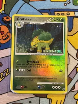 Grotle Reverse Holo 49/130 Diamond and Pearl Pokemon - Damage - DMG - Image 1